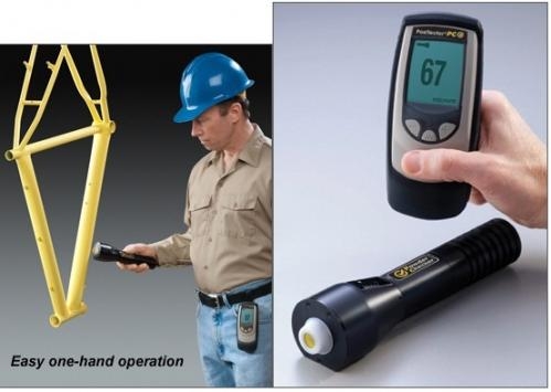Non-contact Uncured Powder Thickness Gage - One hand operation.