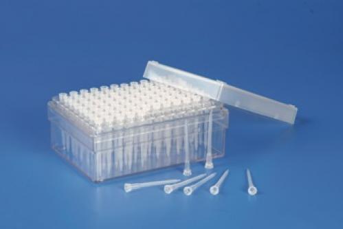 KARTELL 9624, vârfuri de pipetă pe suport, 0,5–10 µl