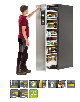 ASECOS V-MOVE-90 model V90.196.045.VDAC:0013, dulap de siguranță cu sertar din oțel inoxidabil, gri antracit