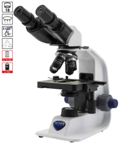 Optika B-157R-PL, microscop biologic binocular pentru educație, cu baterie reîncărcabilă pentru utilizare exterioară