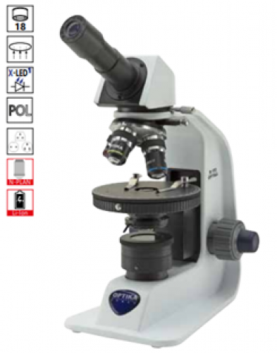 Optika B-150P-MRPL, microscop biologic monocular pentru educație, cu lumină polarizată