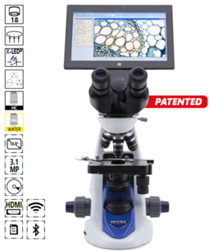 Optika B-190TB, microscop biologic binocular pentru educație, cu tabletă și cameră foto integrate