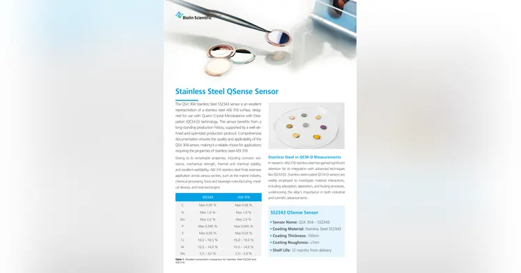 Biolin Scientific — Stainless Steel QSense Sensor
