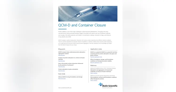 Biolin Scientific — QCM-D and Container Closure