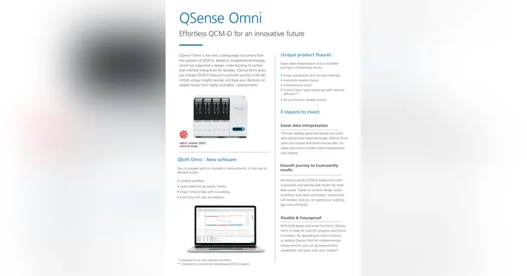 Copertă: Biolin Scientific — QSense Omni Effortless QCM-D for an innovative future