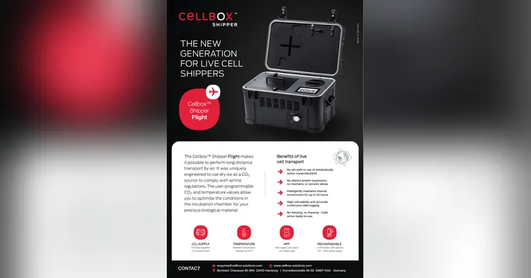 Copertă: Cellbox Solutions — THE NEW GENERATION FOR LIVE CELL SHIPPERS