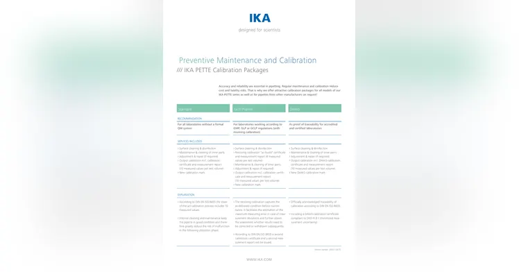 IKA PETTE Calibration Packages