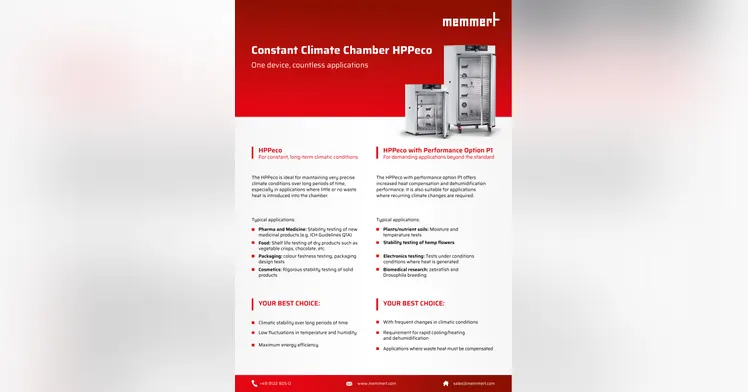 Copertă: Memmert — Constant Climate Chamber HPPeco