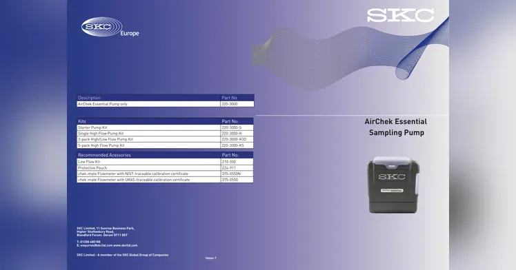 Copertă: SKC — AirChek Essential Sampling Pump